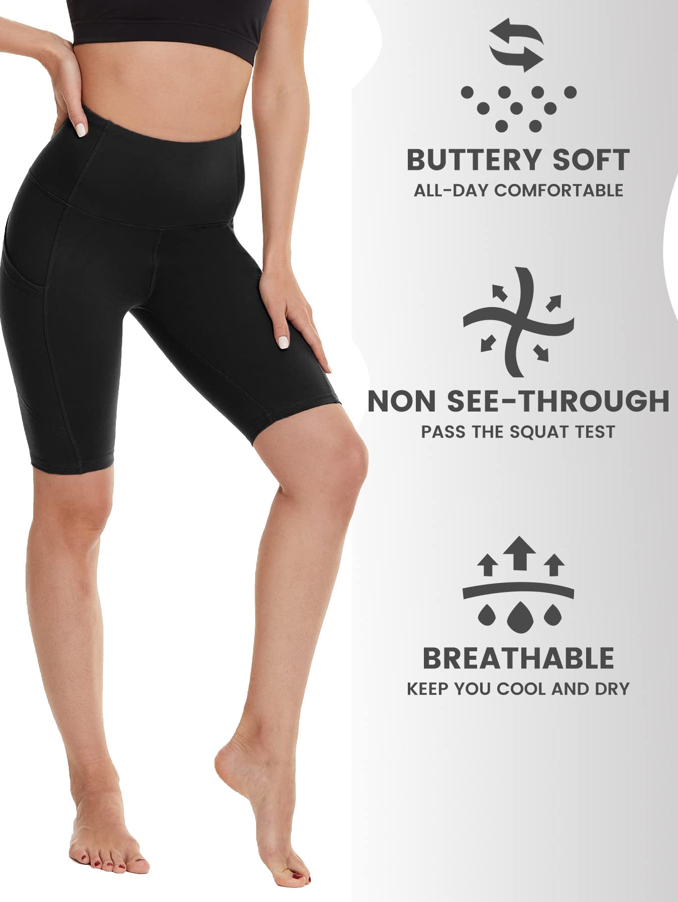Yoga Pants - 5 Minutes High Waist, 3 Pairs Of Black, Light Purple, Medium Bean Paste