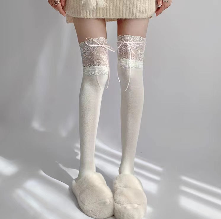 Women's Summer Fashion Ribbon Bow Tube Socks