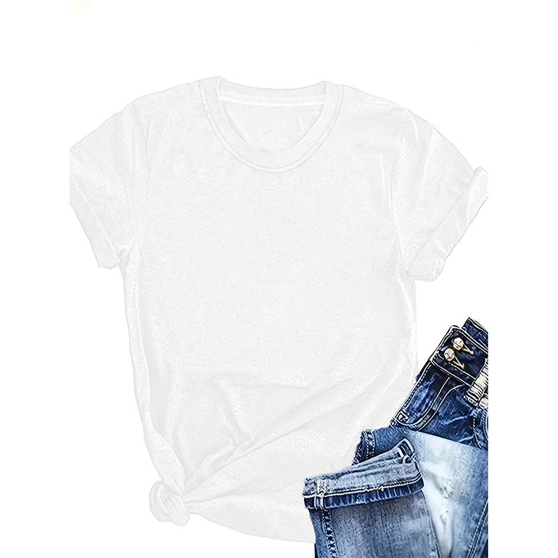 3 Pack Women's Crewneck Tshirts, Casual Summer Loose Basic Short Sleeve Tops Classic Plain Tees Tops For Ladies