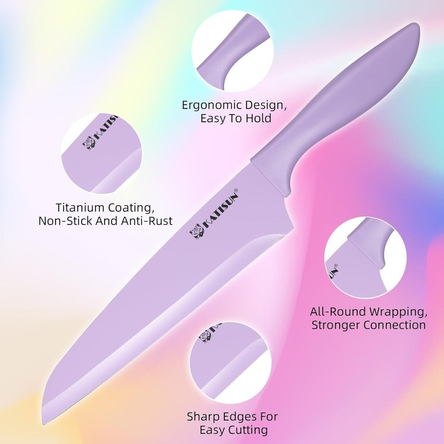 Color-coded Stainless Steel 30-piece Knife Set With Kitchen Cutting Board And Scissors, Rust-resistant And Dishwasher-safe