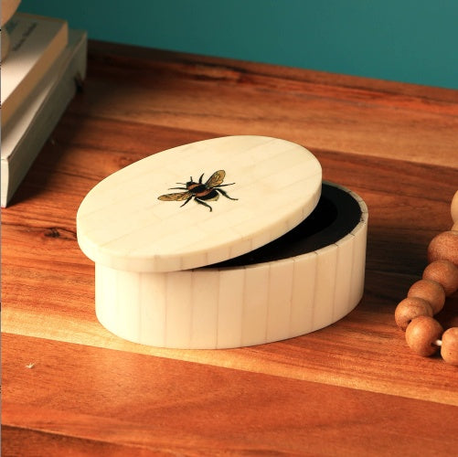 Decorative Storage Box With White Bone Material