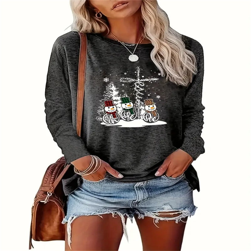 Women's Printed Hoodless Sweatshirt