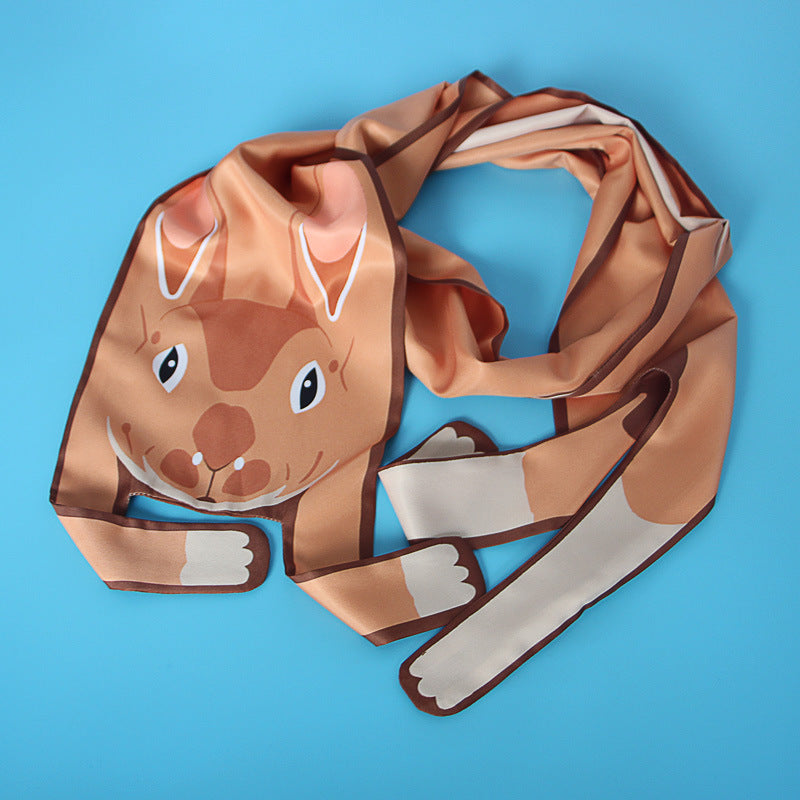 Small Scarf With Hair Band, Wild Decoration Long Small Silk Scarf Tied With Bag, Handle Scarf