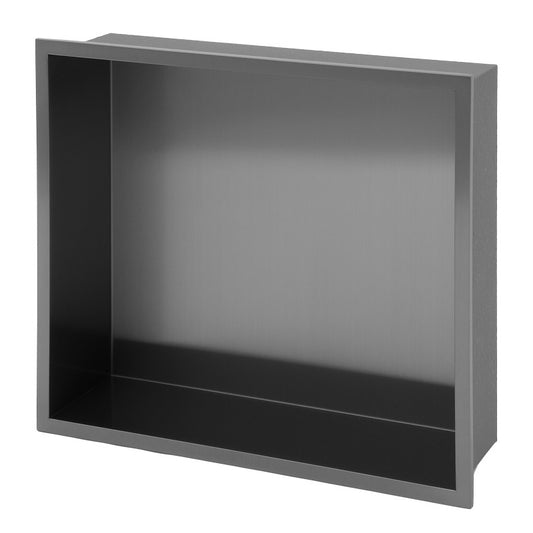15 X 13 In Stainless Steel Shower Niche - Gunmetal Black, Waterproof, Easy Installation, Corrosion-Resistant