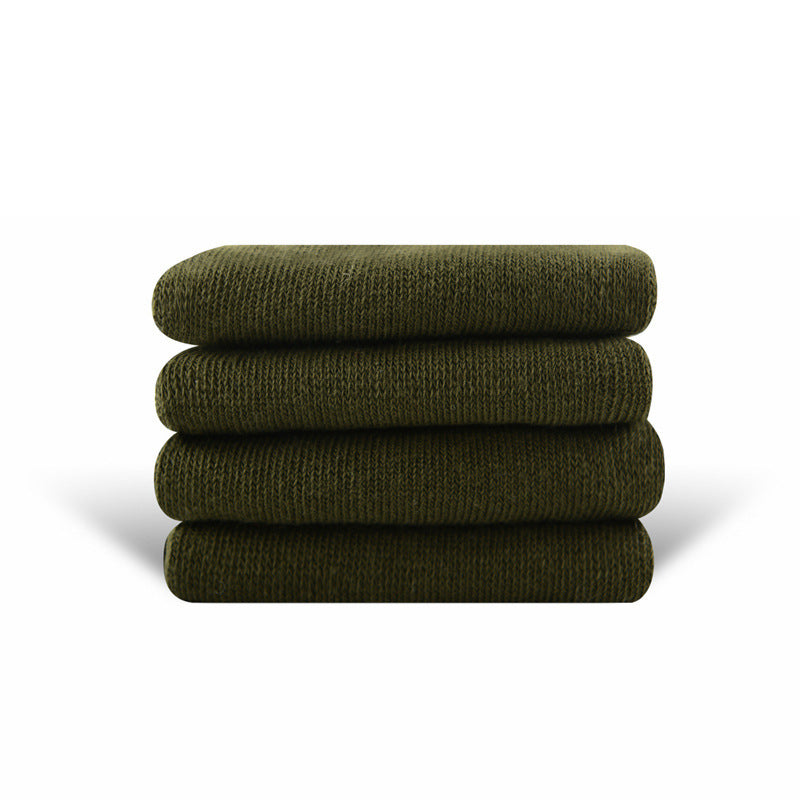 Solid Color High-elastic Mid-calf Boneless Macaron Colored Cotton Socks