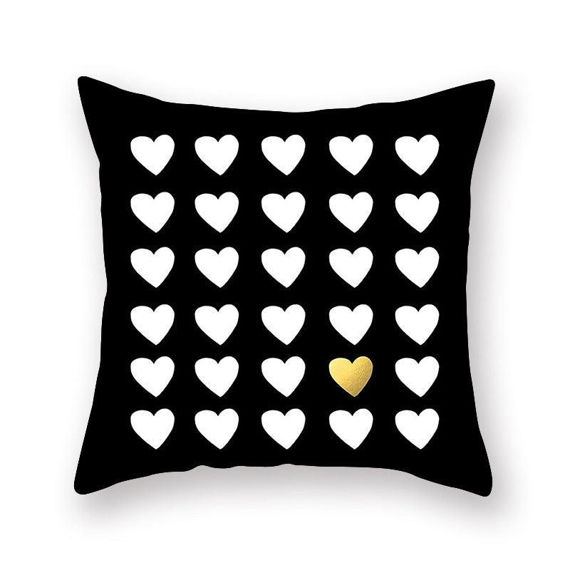 Golden Valentine's Day Peach Skin Pillowcase