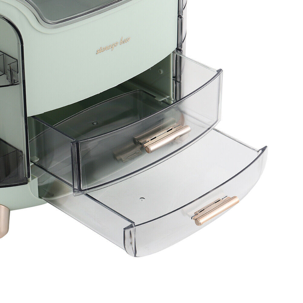 Large Cosmetic Skincare Organiser Tabletop Make-Up Storage Case 2 Drawers Box