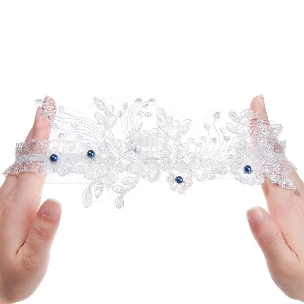 White Elastic Leg Ring Bridal Lace Stockings Band