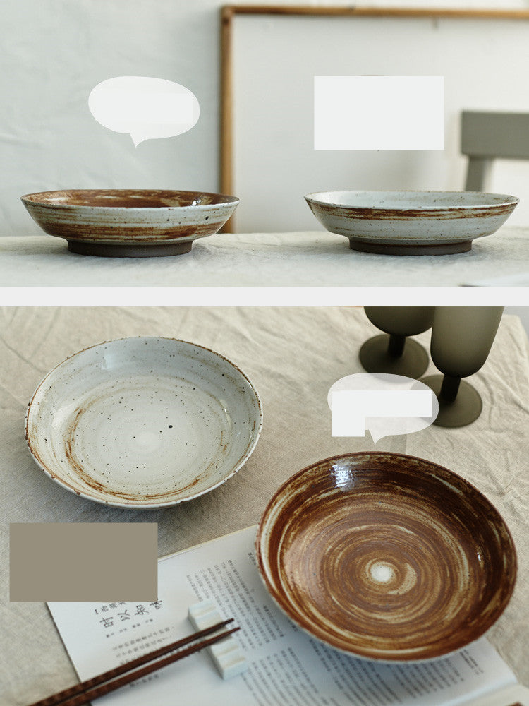 Personalized Rice Bowls Retro Stoneware Dishes Homestay Cooking Tableware