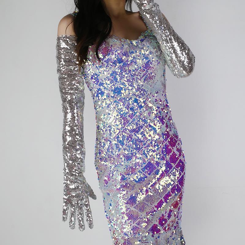 Sequined Sleeve Cover Lace Mesh Specialty