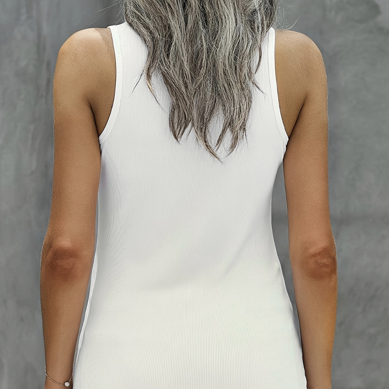 Ladies' Fashionable Casual Solid Color Vest Top With Suspender