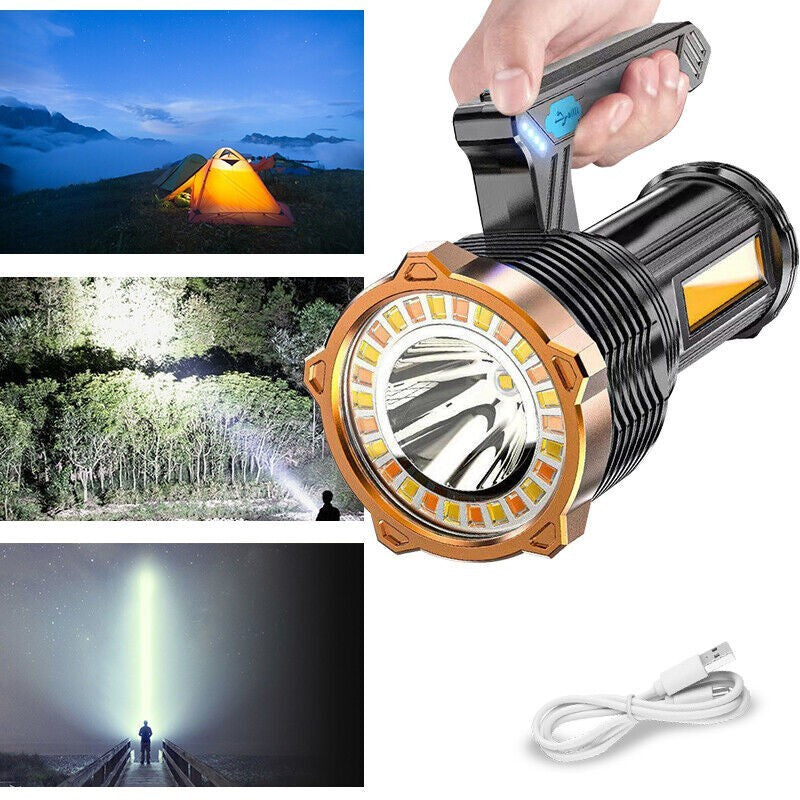 High Powered 12000000LM LED Flashlight Super Bright Torch USB Rechargeable Lamp