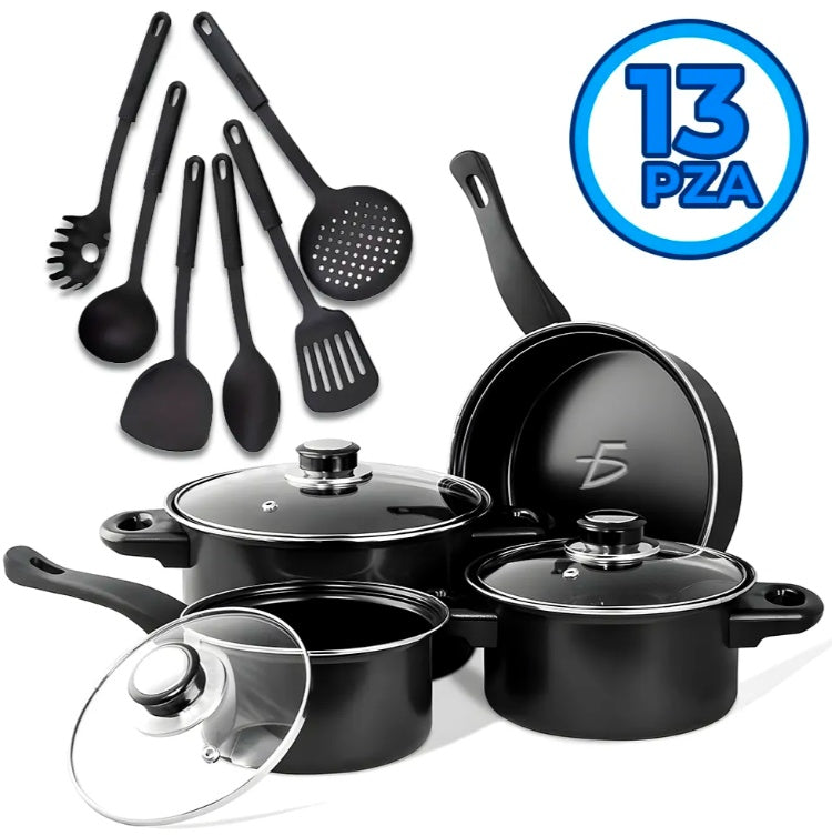 13-Piece Non-Stick Aluminum Cookware Set