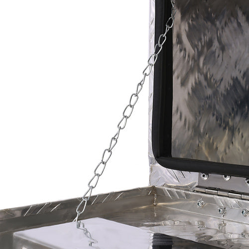 24inch Aluminum Tool Box,heavy Duty Truck Bed Tool Box,outdoor Trailer Pickup Storage Tool Box,RV Storage Organizer,underbody Box W  Lock Keys,silver