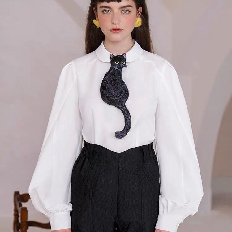 Tie Women's Black Cat Retro Minority Bow Tie