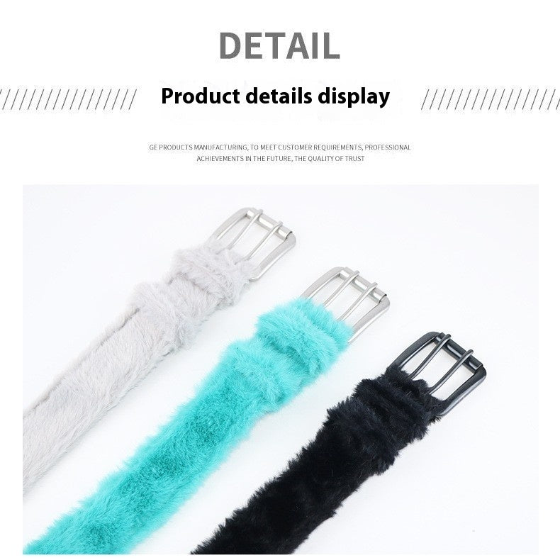 Men's And Women's Leather Double Row Hole Belt