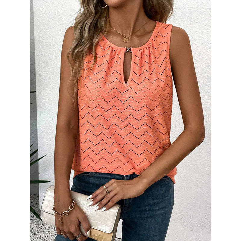 Womens Tank Tops Loose Fit Casual Sleeveless Tops Keyhole Neck Trendy Summer Tops