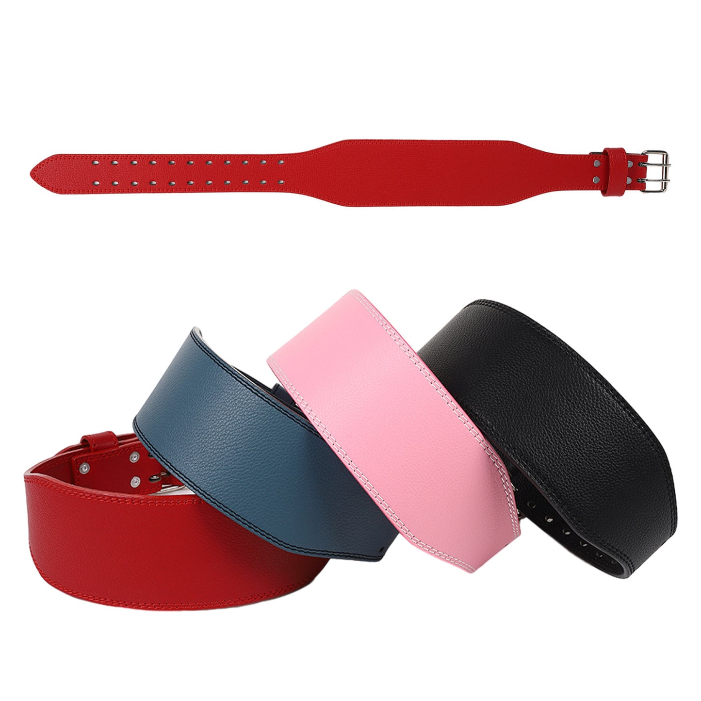 Color Cowhide Double Breasted Belt Boost