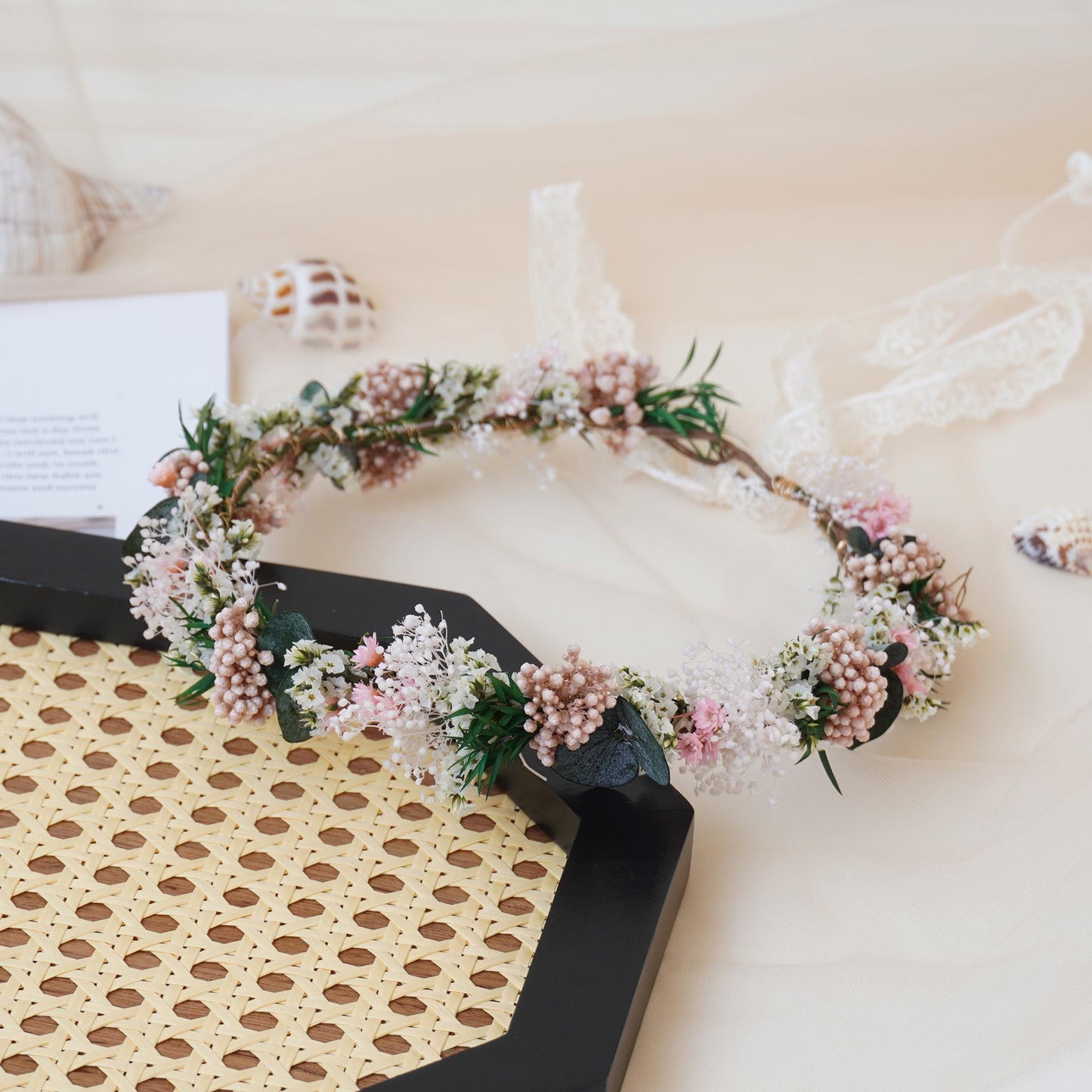 Gypsophila Crown, Dried Flower Crown, Bridal Wedding, Daily Party, Birthday Suitable Crown