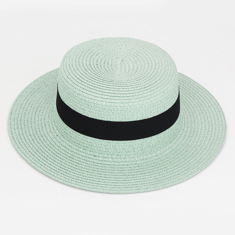 21 Color Square Buckle Dome Panama Lafite Flat Straw Hat