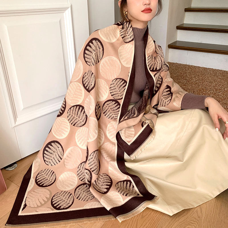 Street Geometric Imitation Cashmere Shawl Scarf Women