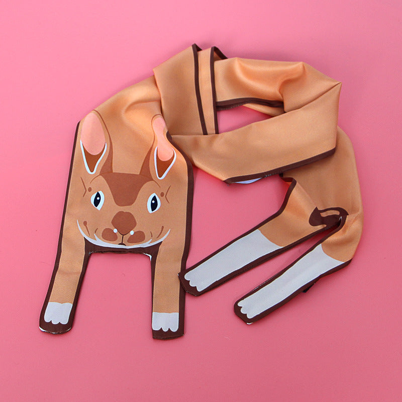 Small Scarf With Hair Band, Wild Decoration Long Small Silk Scarf Tied With Bag, Handle Scarf