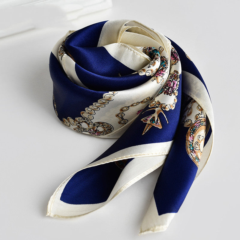 Silk Women's Square Scarf Exquisite Design Pattern Printing