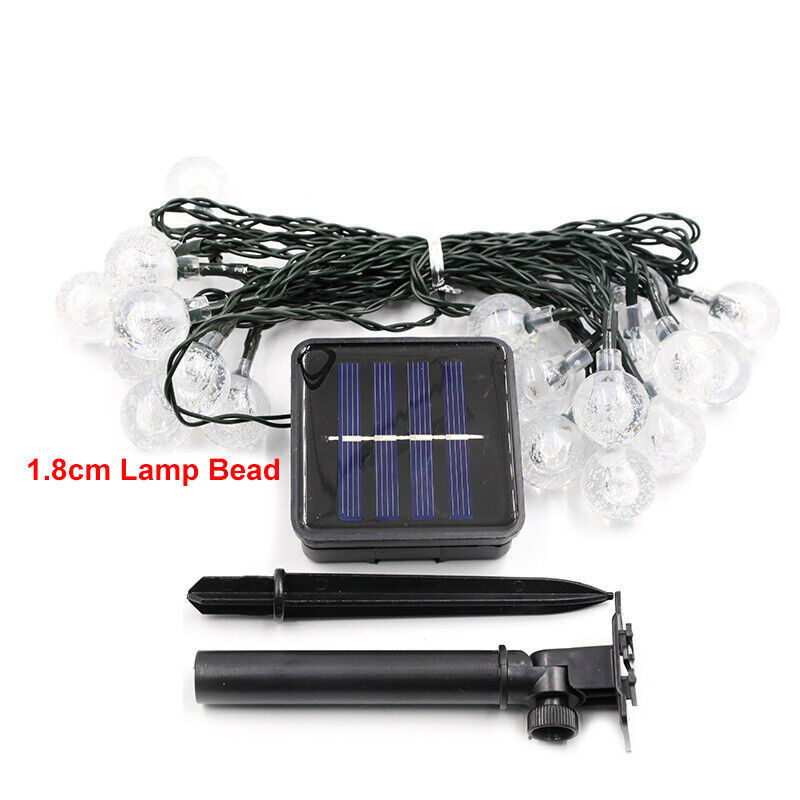 12M LED SOLAR POWERED Retro Bulb String Lights Garden Fairy Ball Outdoor Lamp