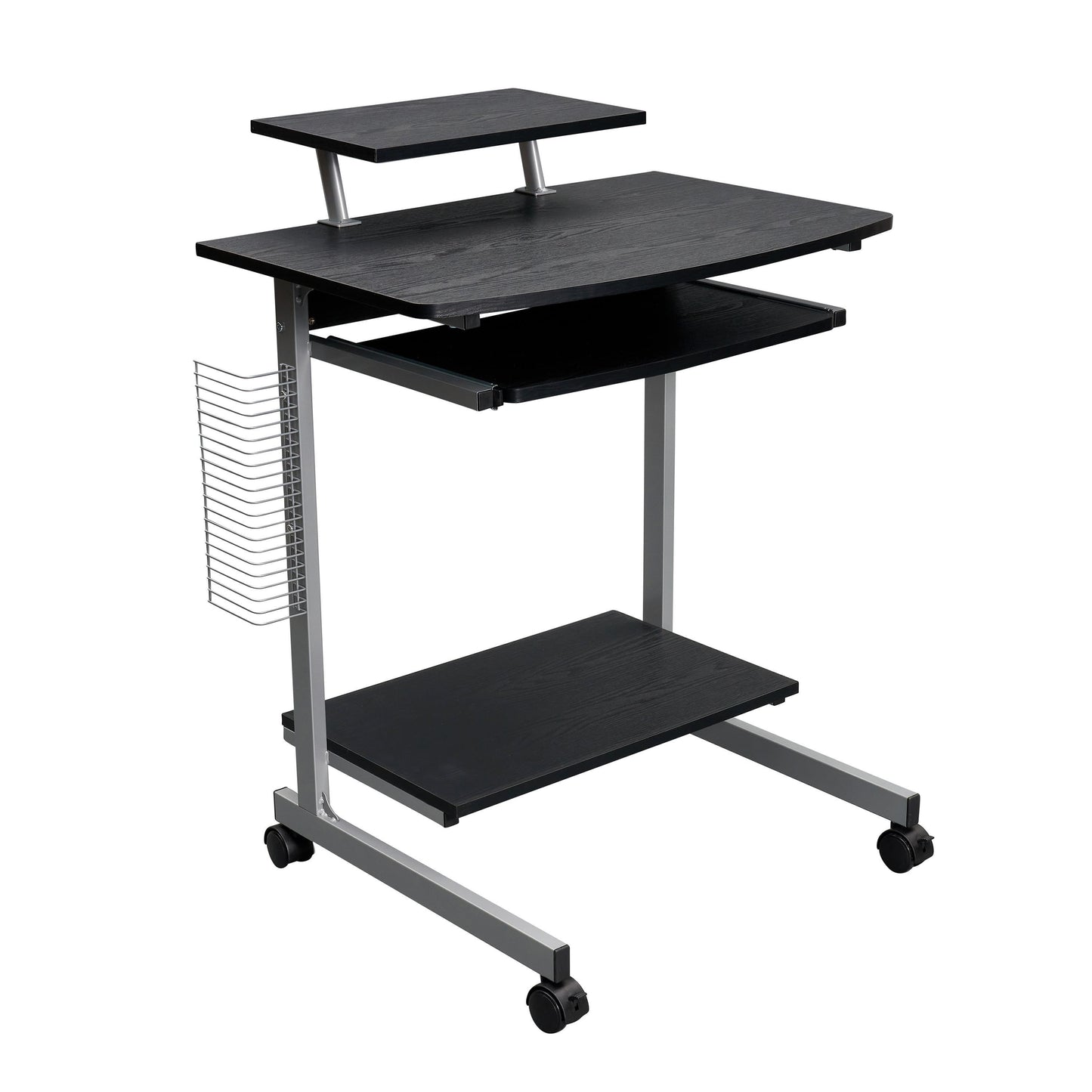 Compact Computer Cart With Storage Space, Dark Coffee Color,Prohibited Platform Amazon