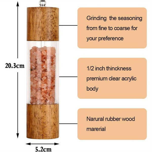 2 Pieces Of Advanced Acrylic Salt And Pepper Grinder Set, Prohibited From Sale On Walmart Platform