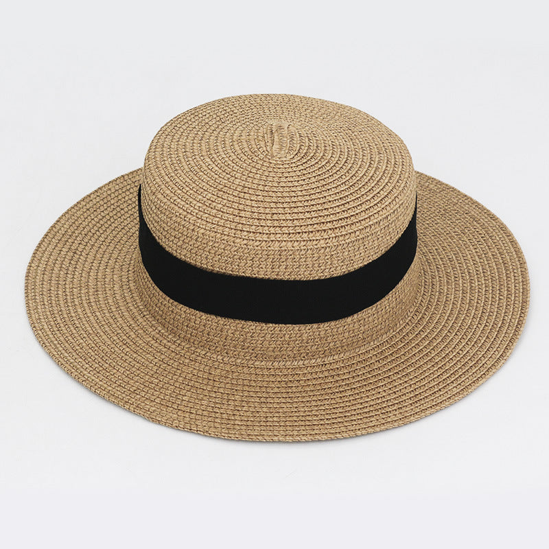 21 Color Square Buckle Dome Panama Lafite Flat Straw Hat