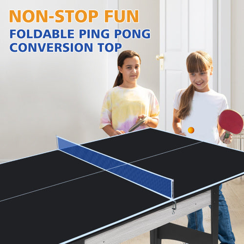 6x3ft Black Mid-Size Ping Pong Conversion Top Foldable & Portable Table Tennis Table Top For Indoor Games