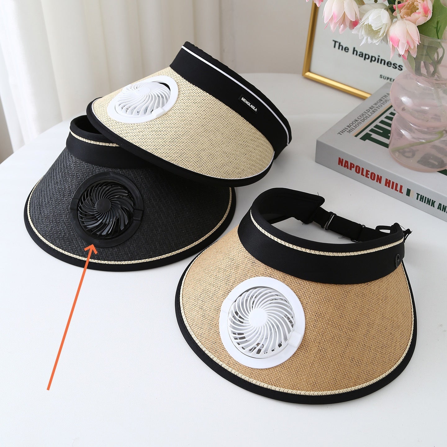 USB Charging Cap With Fan Female Sunshade Light Breathable