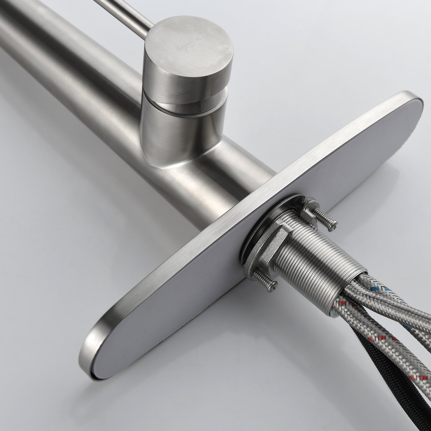 High Curvature Single Handle Kitchen Sink Faucet With Deck, Commercial Modern Stainless Steel Kitchen Faucet