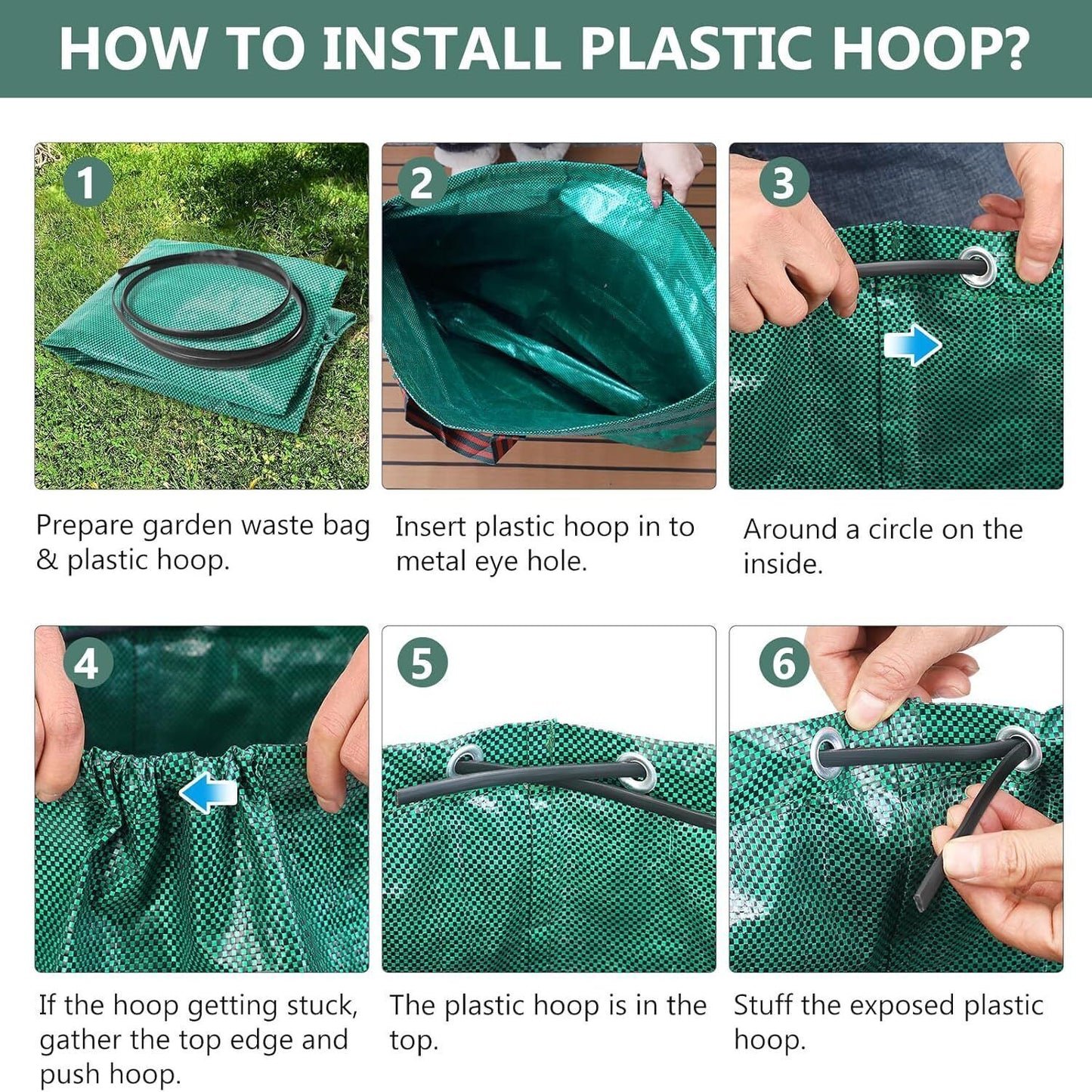 2  500L Heavy Duty Garden Waste Bags With Handles, Reusable Construction Bags UK