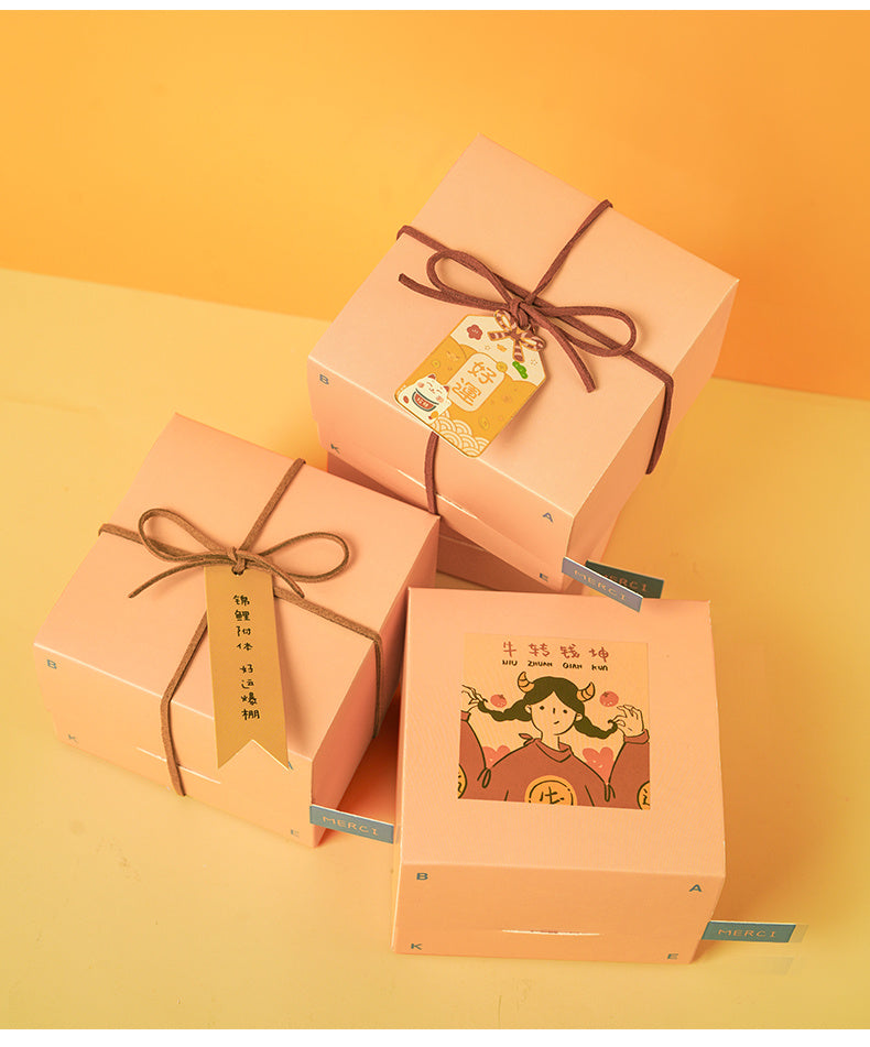 Small Square Box Baking Handmade Nougat Snowflake Kaiyun Crisp Room Temperature Cookies Empty Packaging