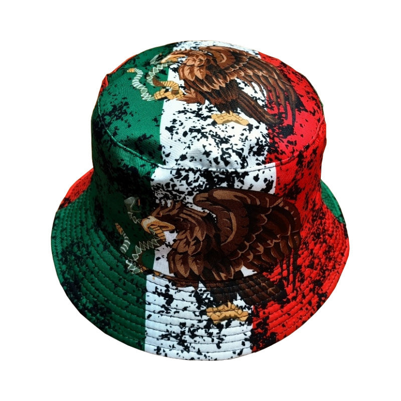 Ins Graffiti Element Printing Bucket Hat Men's And Women's Outdoor Sunshade Double-sided