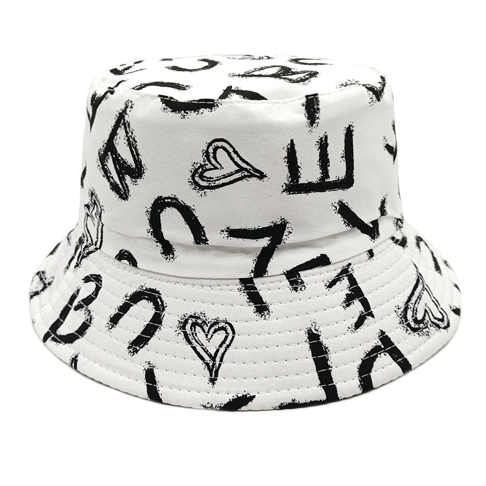 Love Letter Pattern Bucket Hat Children's Digital Printing Bucket Hat