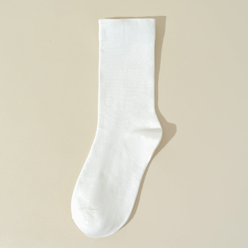 Women's Summer Thin Pure Cotton Mid-calf Length Socks Seamless Socks