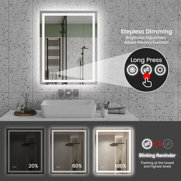 28 Inch X 36 Inch LED Bathroom Mirror