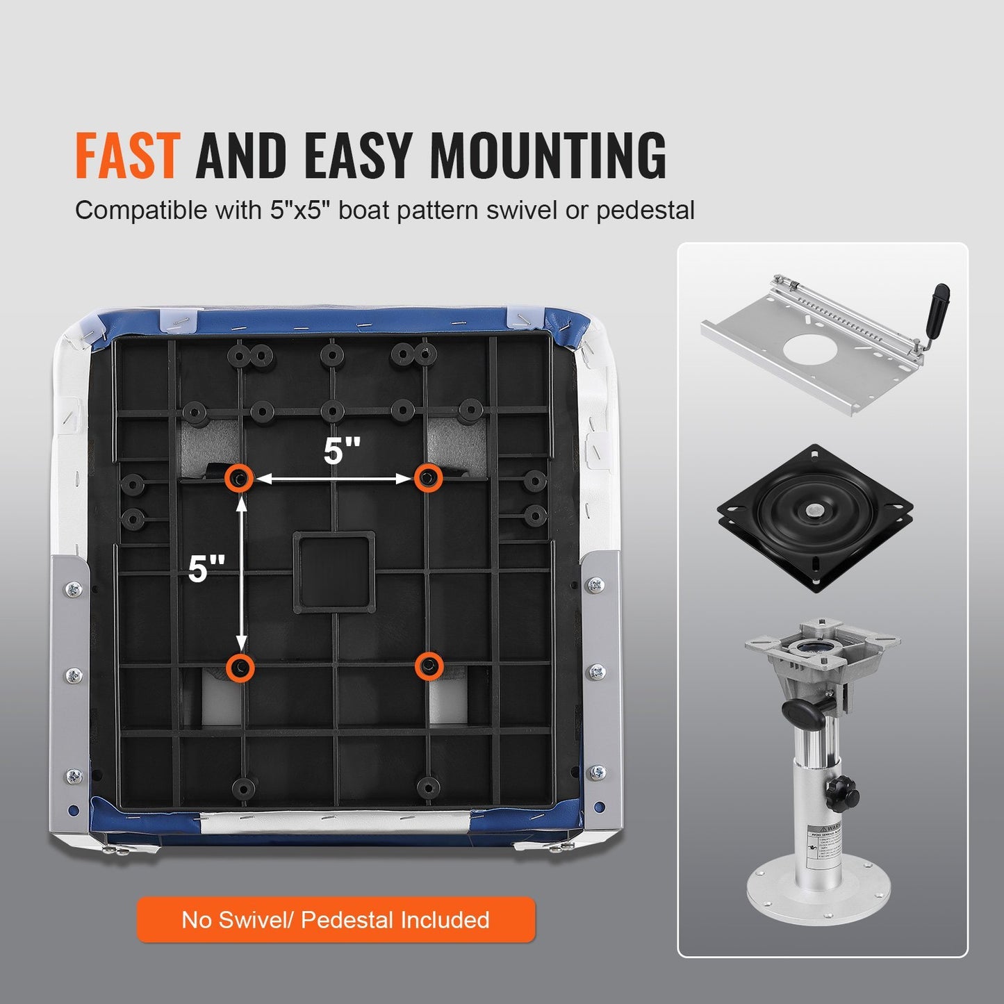 High Back Boat Seat, Folding Boat Chair With Thickened Sponge Padding And Hinge, Fold-Down Boat Captain Chairs For Fishing Boat, Sightseeing Boat, Speedboat, Canoe, 2-Pack