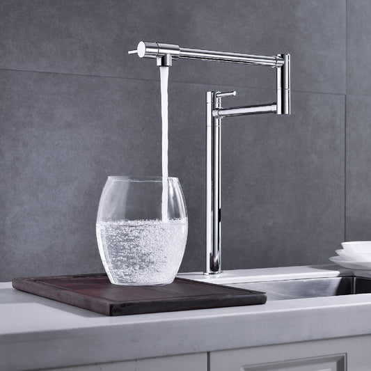 Folding Kitchen Faucet With Pot Shaped Filling And Extended Handle