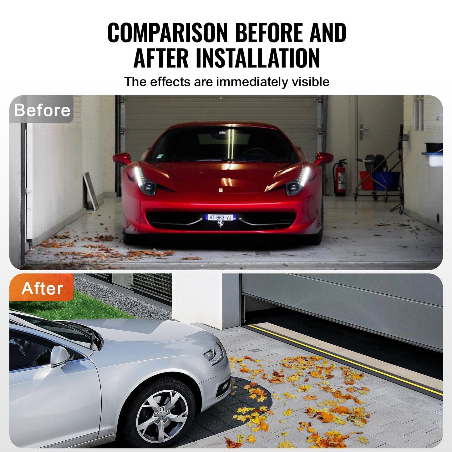 VEVOR Garage Door Threshold And Bottom Seals Kit 10 FT Universal Waterproof PVC