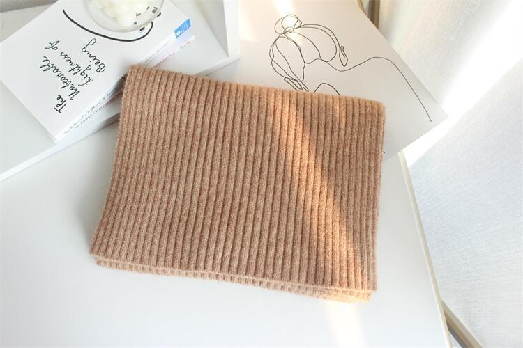 Solid Color Knitted Mid-length Warm Wool Scarf