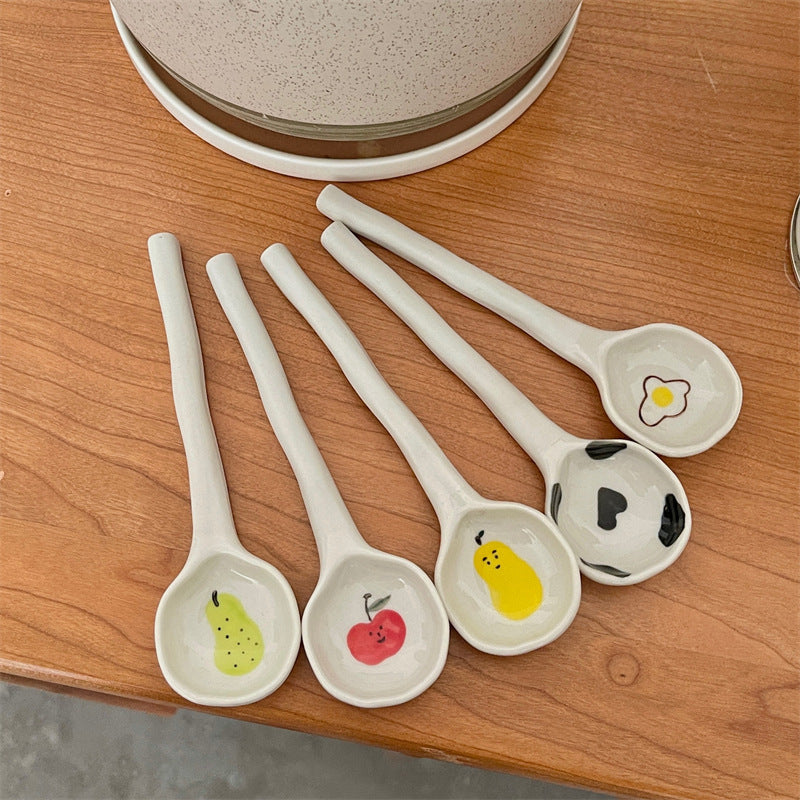 Cute Hand-painted Fruit Stoneware Cartoon Ceramic Spoon