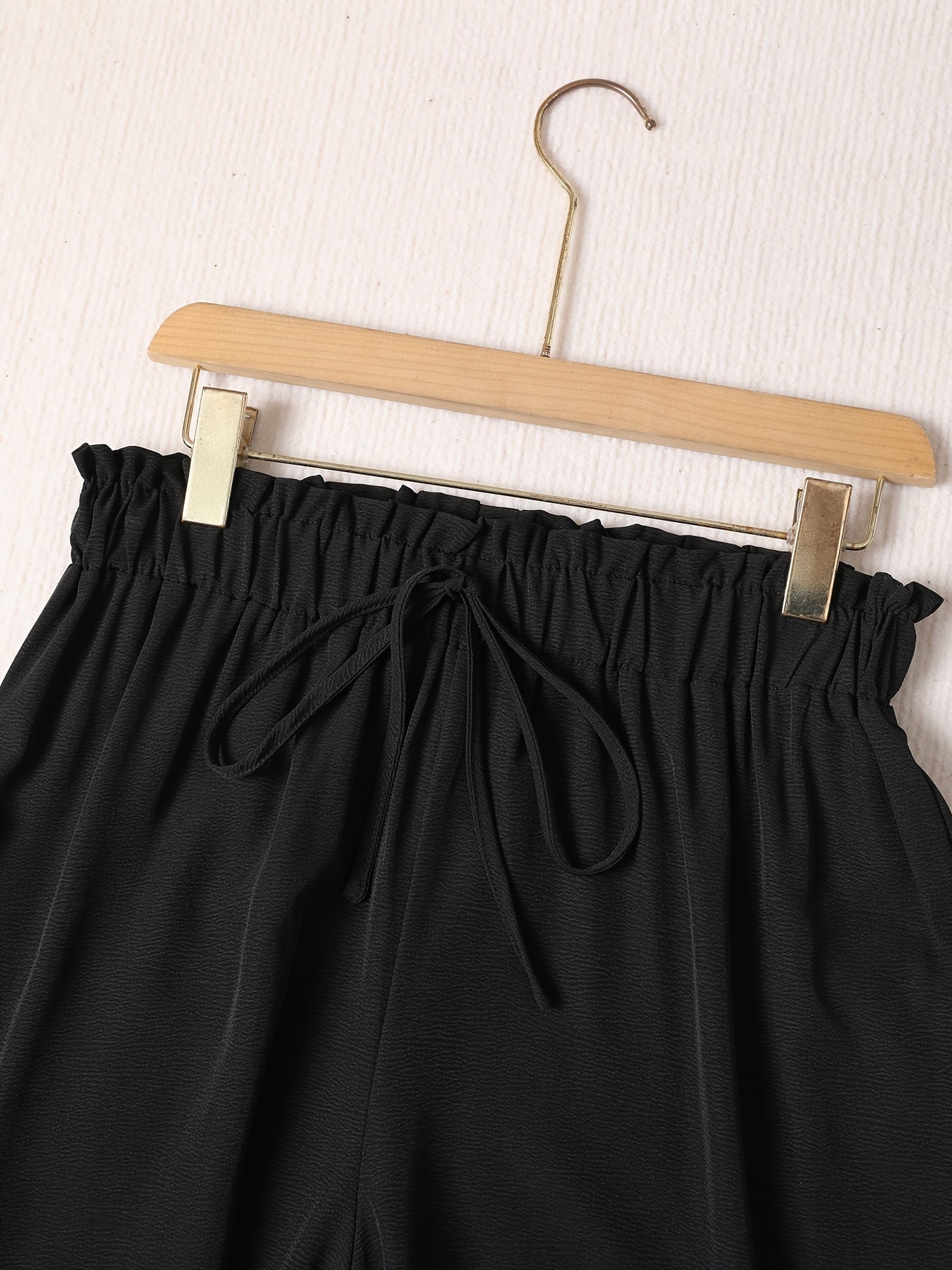 Women's Plus Size Elastic Waistband Pants With Waist Tie - Summer Casual Wide-Leg Trousers