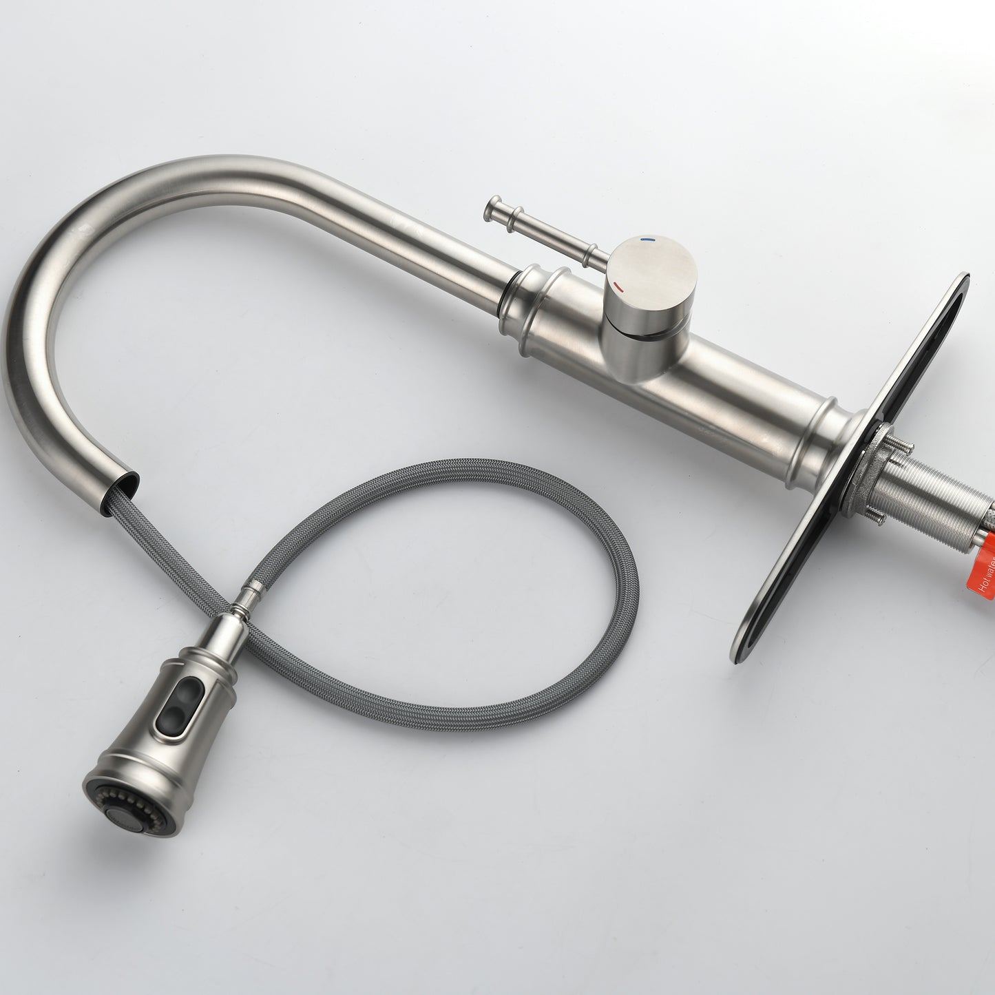 Single Handle High  Pull Out Kitchen Faucet, Single-stage Stainless Steel Kitchen Sink Faucet, With Pull Down Spray