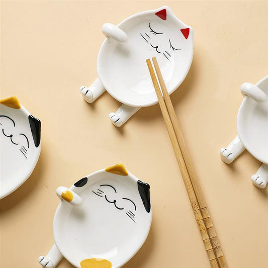 Creative Cartoon Ceramic Pot Cover Chopsticks Spoon Holder