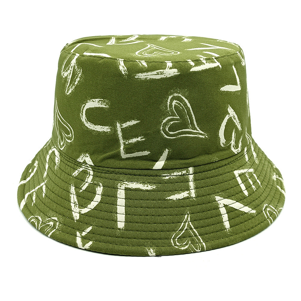 Love Letter Pattern Bucket Hat Children's Digital Printing Bucket Hat