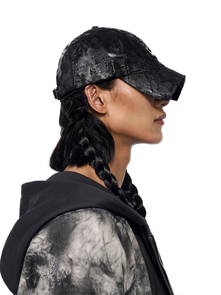 Wax Brush Peaked Cap Men And Women Street Hip Hop Print Baseball Hat